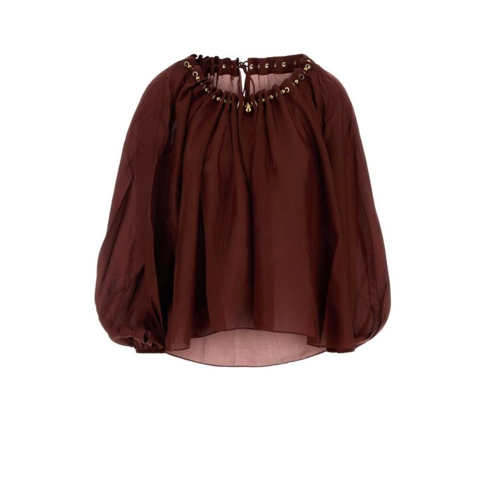 Zimmermann Women Burgundy Silk Aster Blouse